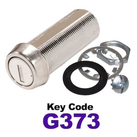 Global RV SS Compartment Lock, Cam/Blade Style, 1-3/4in Threaded Barrel, Blades not Included, Keyed to G373 CLB-373-134-SS